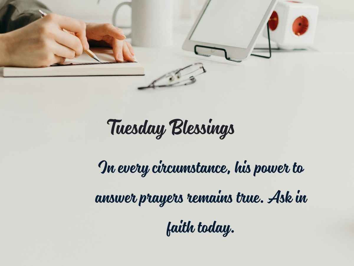 A serene image symbolizing Tuesday blessings, reflecting unwavering faith and the power of answered prayers in all circumstances.