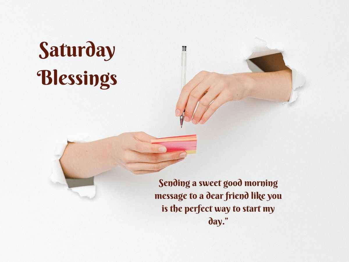 A serene image depicting Saturday blessings, featuring warm wishes and positive vibes for a joyful weekend.